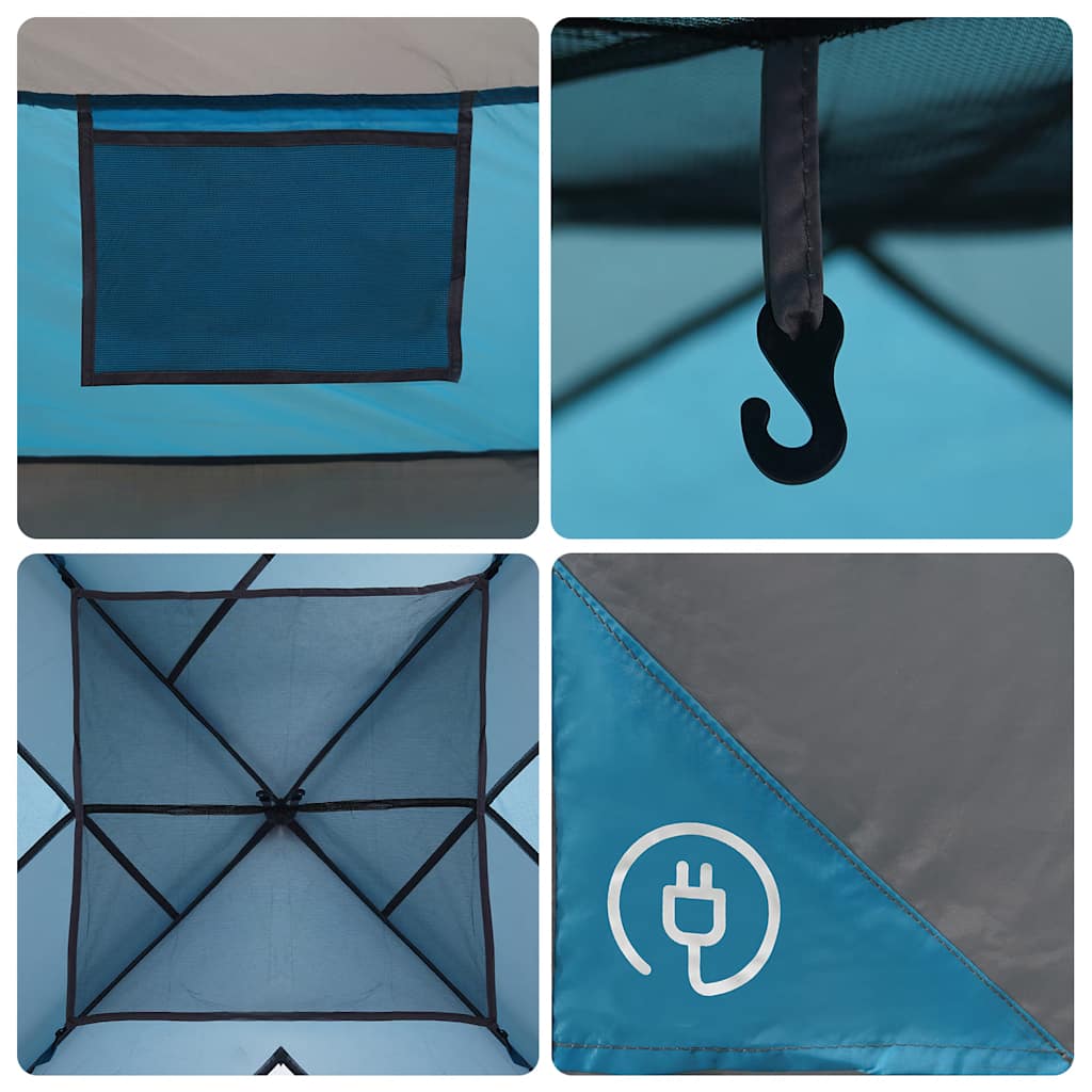 vidaXL Family Tent Cabin 6-Person Blue Waterproof