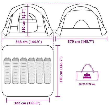 vidaXL Family Tent Cabin 6-Person Blue Waterproof