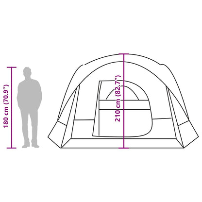 vidaXL Family Tent Cabin 6-Person Grey and Orange Waterproof