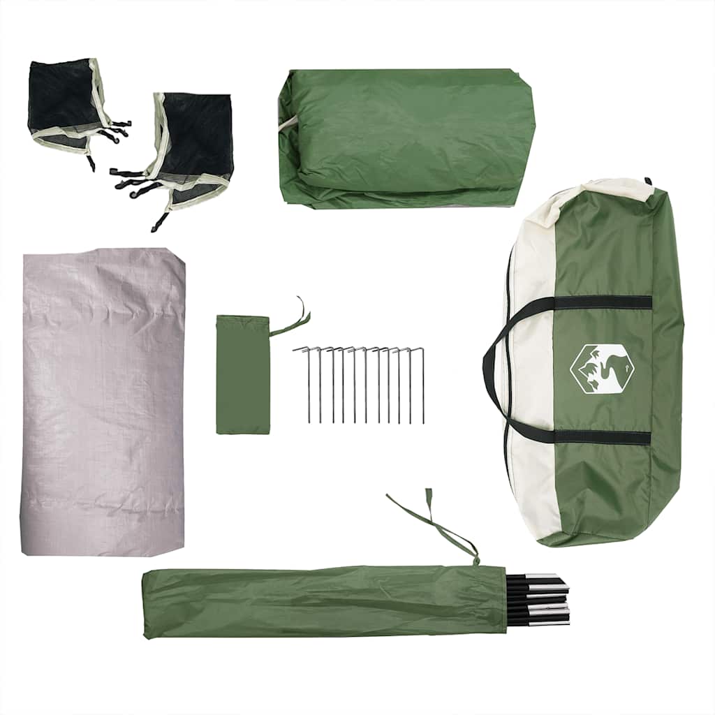 vidaXL Camping Tent Cabin 4-Person Green Waterproof - 37527