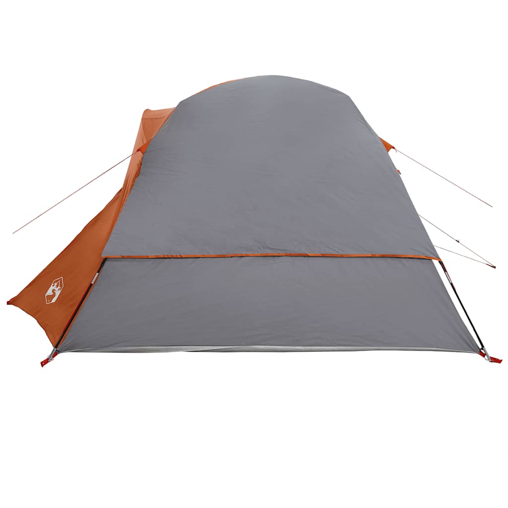 vidaXL Camping Tent Cabin 4-Person Grey and Orange Waterproof - 37543