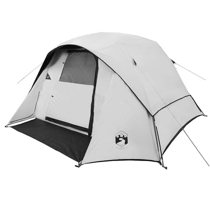vidaXL Camping Tent Cabin 4-Person White Blackout Fabric Waterproof
