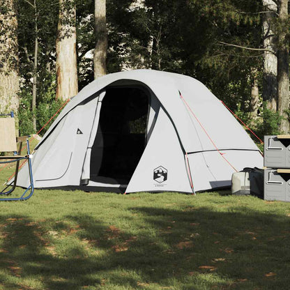 vidaXL Camping Tent Cabin 4-Person White Blackout Fabric Waterproof