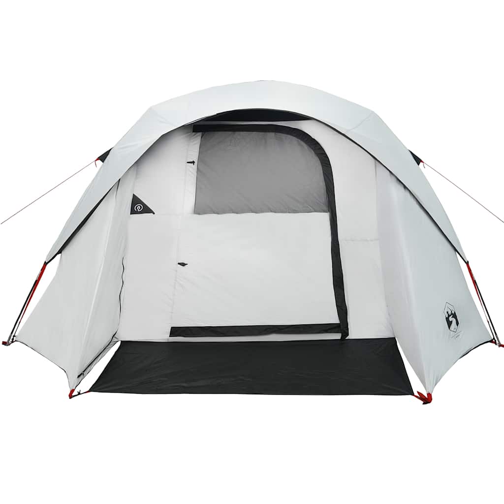 vidaXL Camping Tent Cabin 4-Person White Blackout Fabric Waterproof