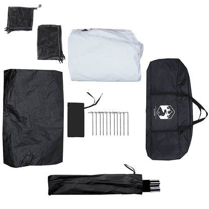 vidaXL Camping Tent Cabin 4-Person White Blackout Fabric Waterproof