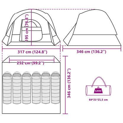 vidaXL Family Tent Cabin 6-Person Blue Waterproof - 37559
