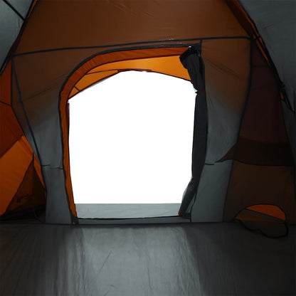 vidaXL Family Tent Cabin 6-Person Grey and Orange Waterproof - 37572