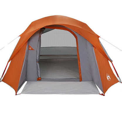 vidaXL Family Tent Cabin 6-Person Grey and Orange Waterproof - 37572