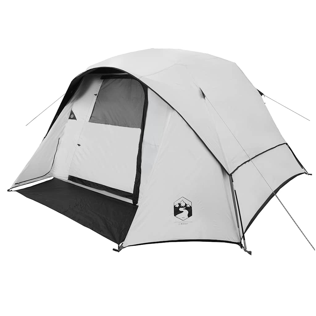vidaXL Family Tent Cabin 6-Person White Blackout Fabric Waterproof