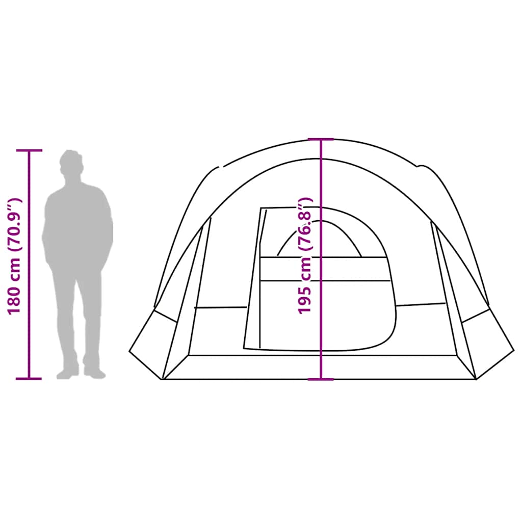 vidaXL Family Tent Cabin 6-Person White Blackout Fabric Waterproof