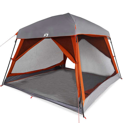 vidaXL Family Tent Cabin 6-Person Grey and Orange Waterproof - 37593