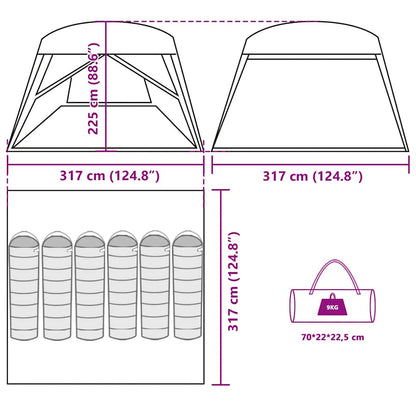 vidaXL Family Tent Cabin 6-Person Grey and Orange Waterproof - 37593