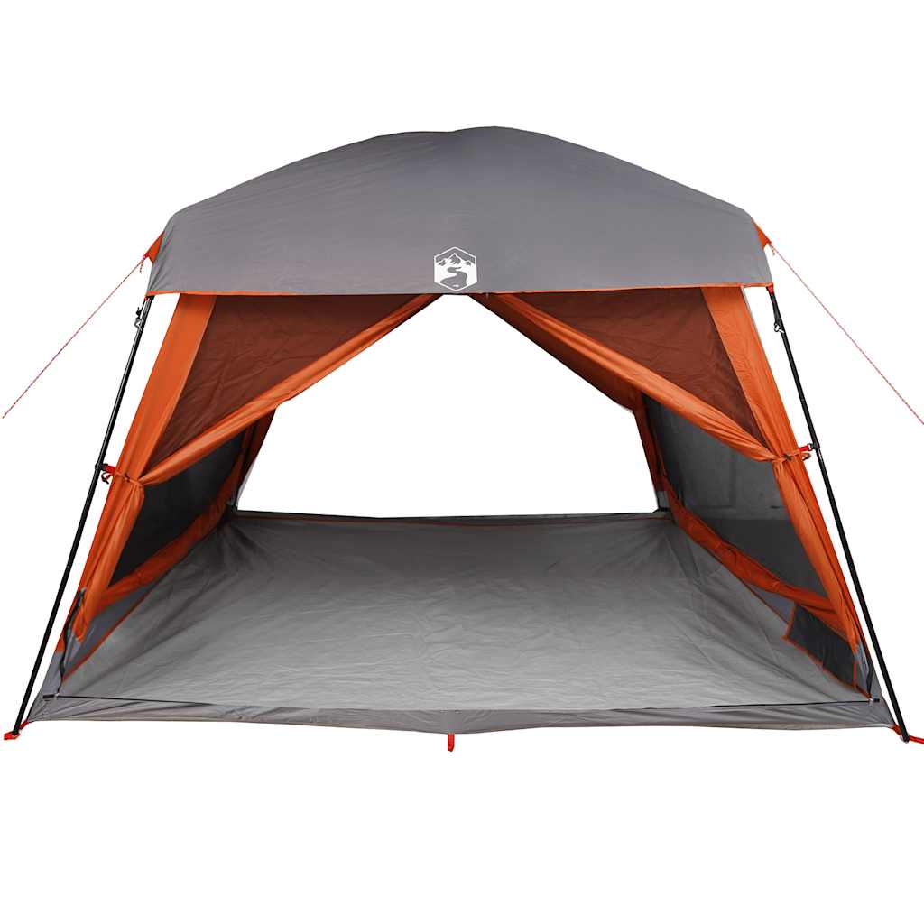 vidaXL Family Tent Cabin 6-Person Grey and Orange Waterproof - 37593