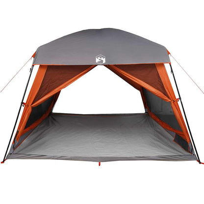 vidaXL Family Tent Cabin 6-Person Grey and Orange Waterproof - 37593