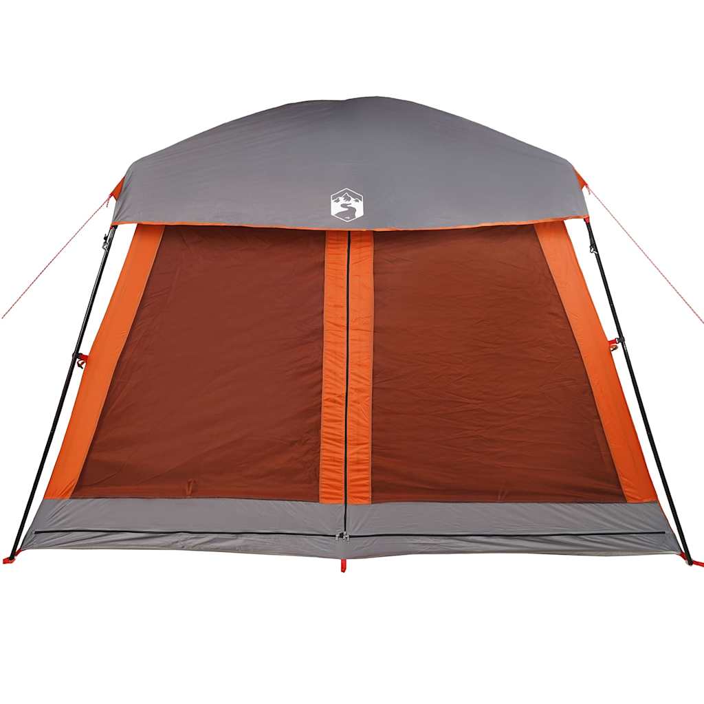 vidaXL Family Tent Cabin 6-Person Grey and Orange Waterproof - 37593