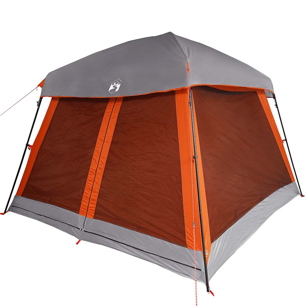 vidaXL Family Tent Cabin 6-Person Grey and Orange Waterproof - 37593