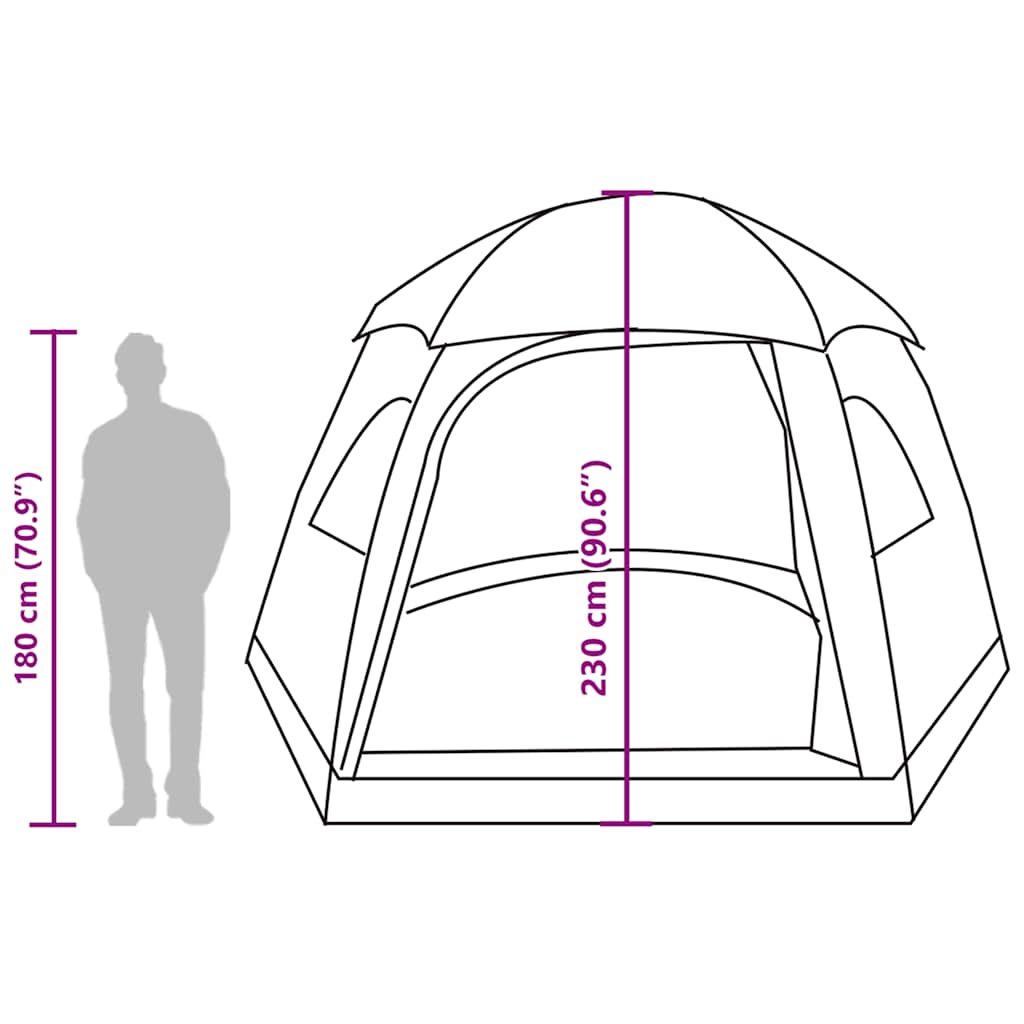 vidaXL Family Tent Igloo 6-Person Green Waterproof