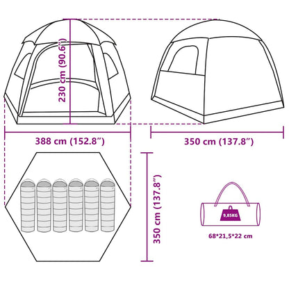 vidaXL Family Tent Igloo 6-Person Blue Waterproof