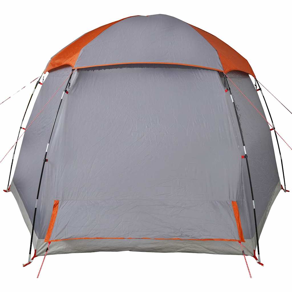 vidaXL Family Tent Igloo 6-Person Grey and Orange Waterproof
