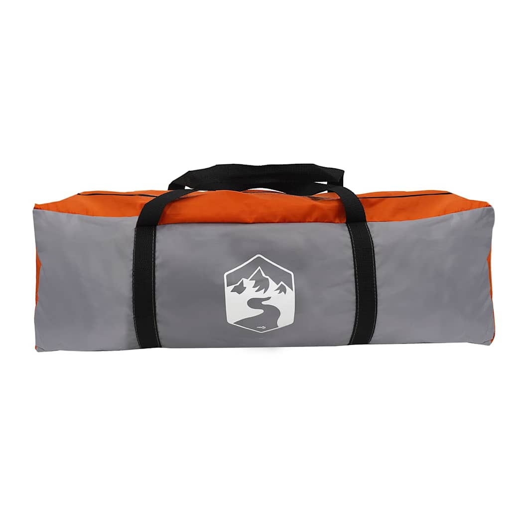 vidaXL Family Tent Igloo 6-Person Grey and Orange Waterproof