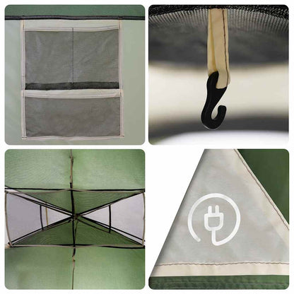 vidaXL Family Tent Tunnel 6-Person Green Water-resistant