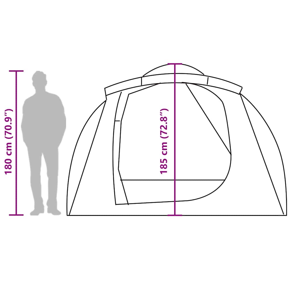 vidaXL Family Tent Tunnel 6-Person Green Water-resistant