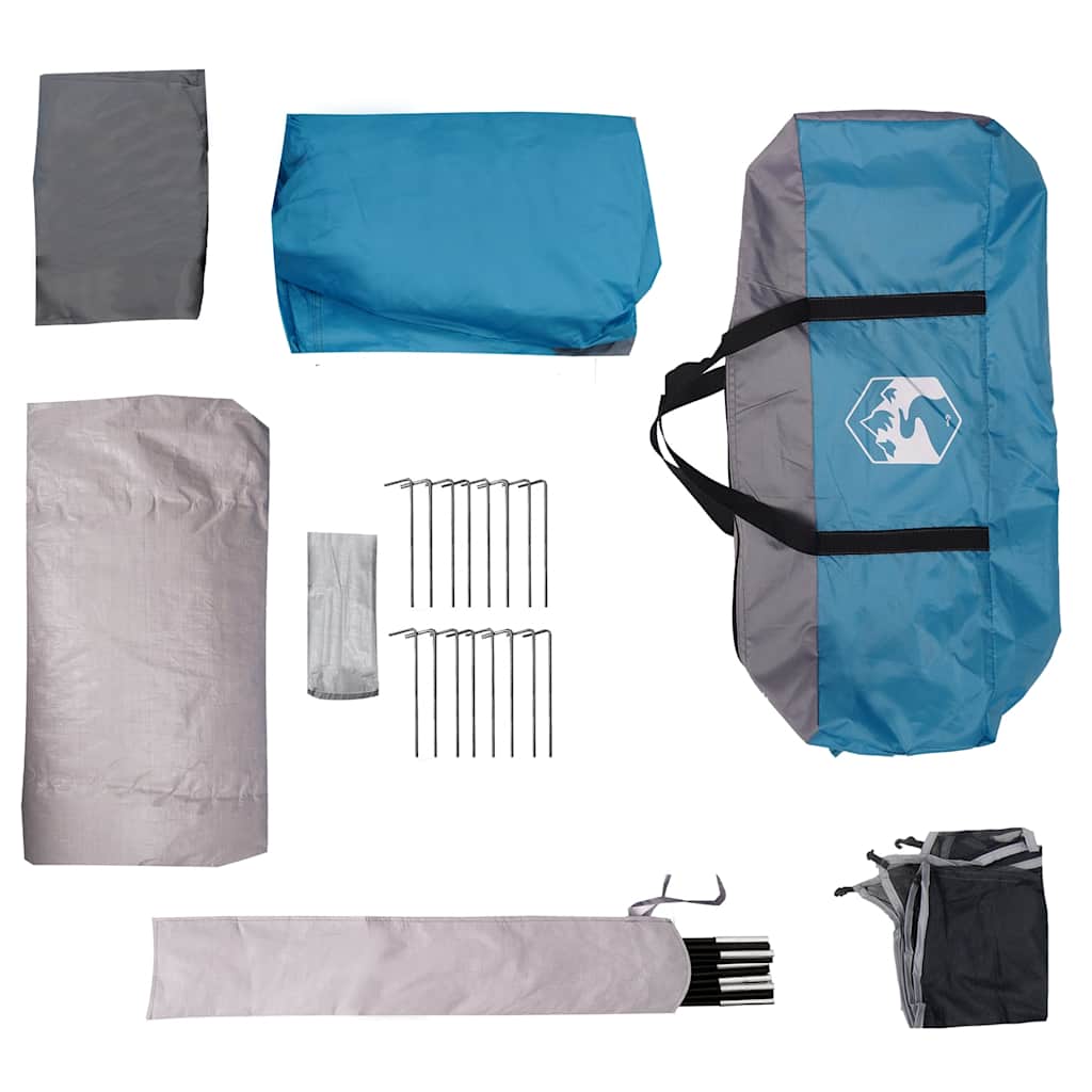 vidaXL Family Tent Tunnel 6-Person Blue Water-resistant