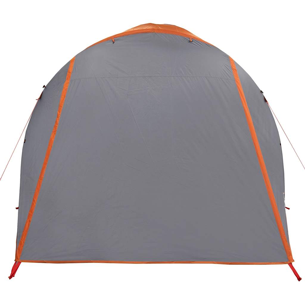 vidaXL Family Tent Tunnel 6-Person Grey and Orange Water-resistant