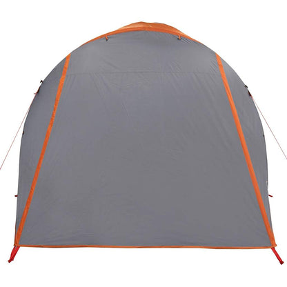 vidaXL Family Tent Tunnel 6-Person Grey and Orange Water-resistant