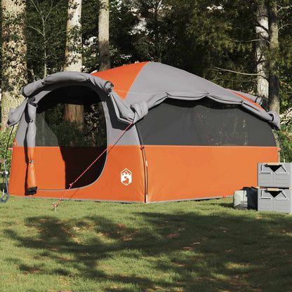 vidaXL Family Tent Tunnel 6-Person Grey and Orange Water-resistant