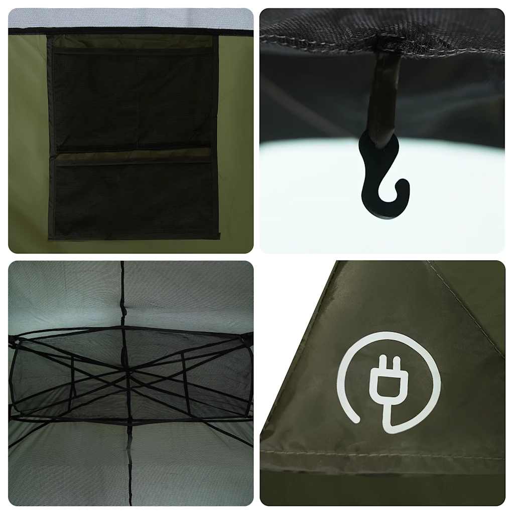vidaXL Family Tent Tunnel 6-Person Olive Green Water-resistant