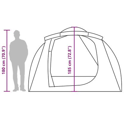 vidaXL Family Tent Tunnel 6-Person Olive Green Water-resistant