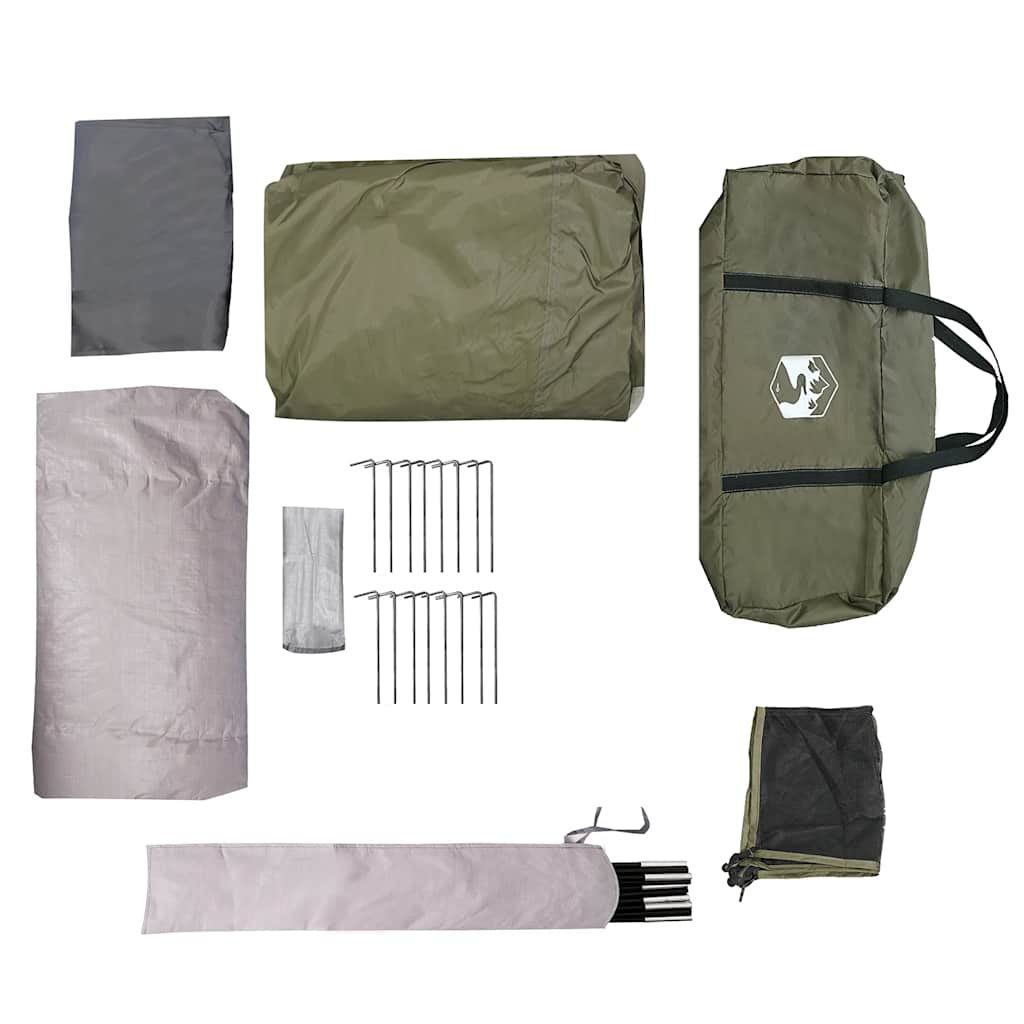 vidaXL Family Tent Tunnel 6-Person Olive Green Water-resistant