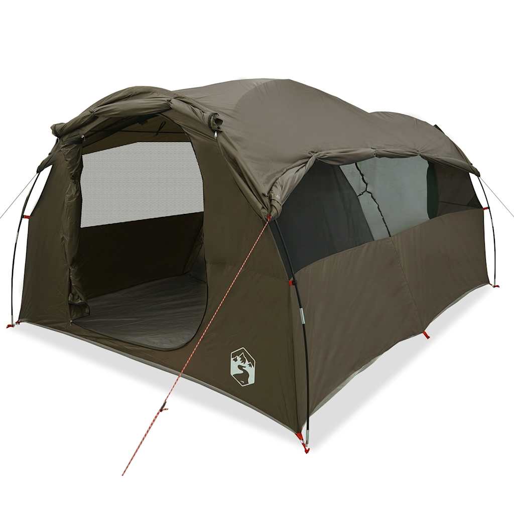 vidaXL Family Tent Tunnel 6-Person Brown Water-resistant