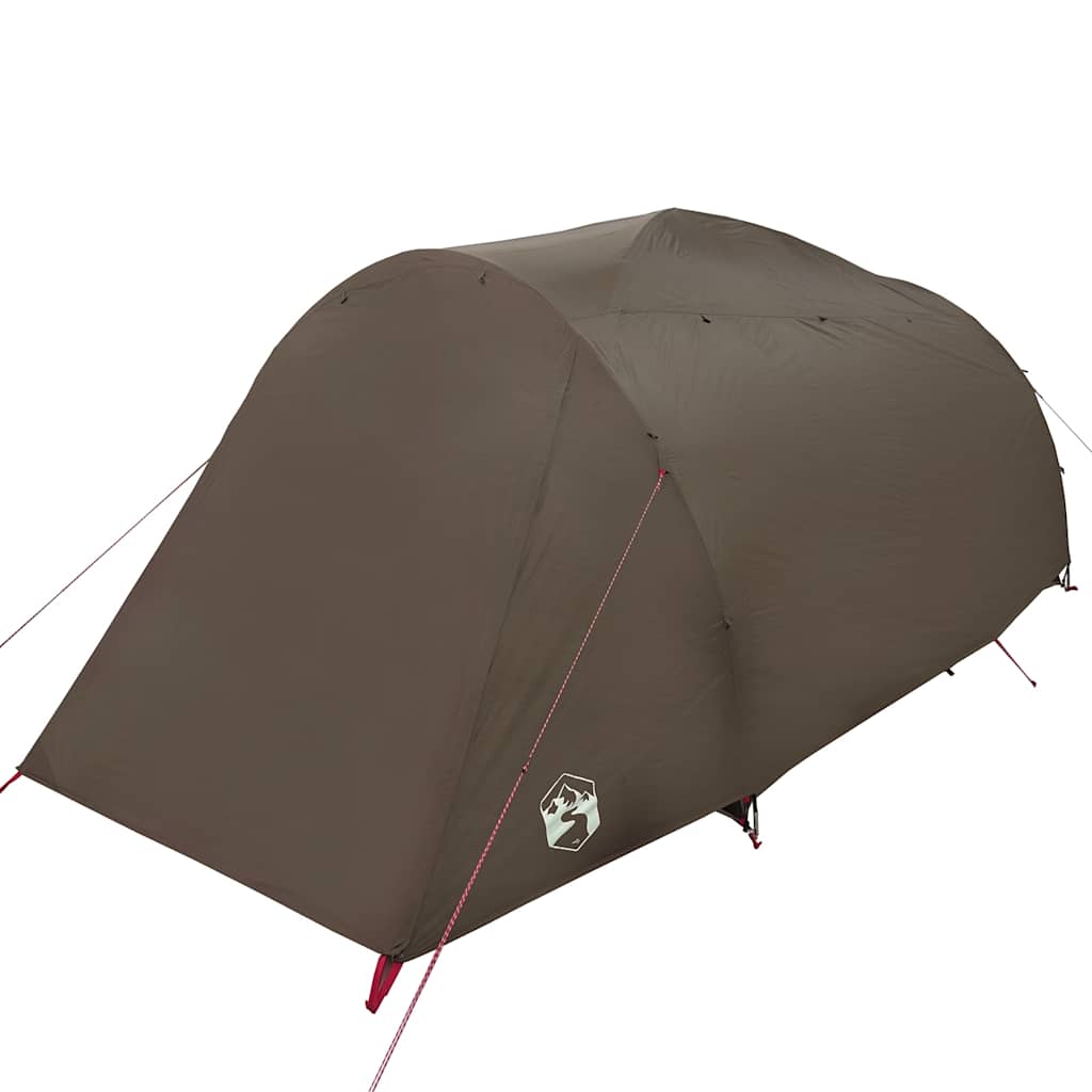 vidaXL Family Tent Tunnel 6-Person Brown Water-resistant