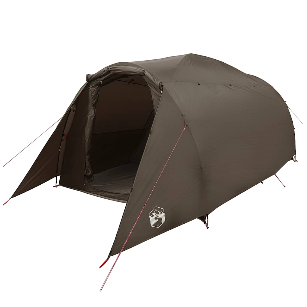 vidaXL Family Tent Tunnel 6-Person Brown Water-resistant