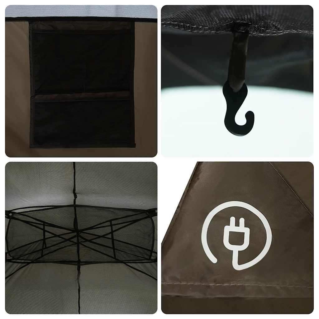 vidaXL Family Tent Tunnel 6-Person Brown Water-resistant
