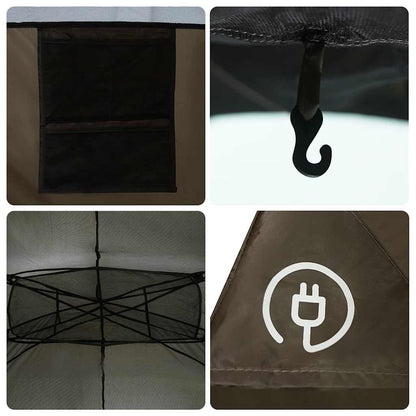 vidaXL Family Tent Tunnel 6-Person Brown Water-resistant