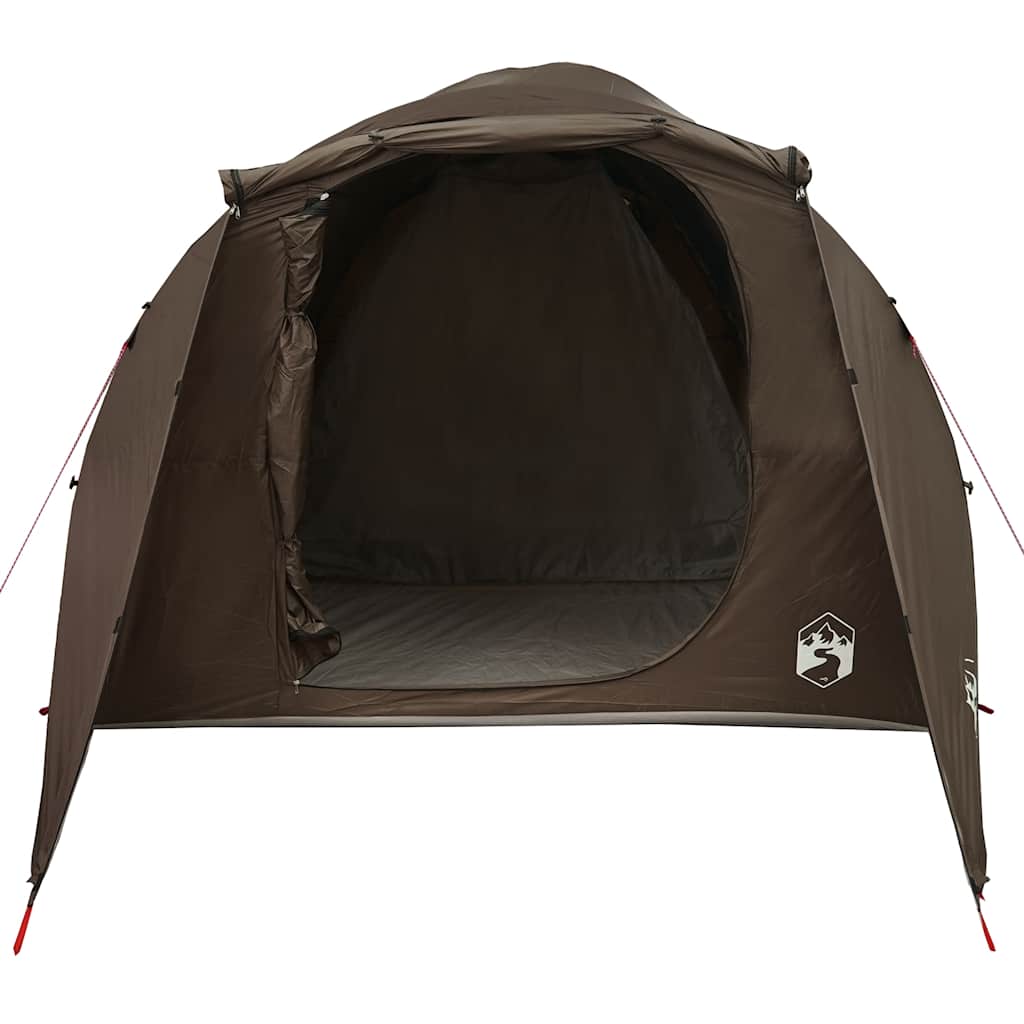 vidaXL Family Tent Tunnel 6-Person Brown Water-resistant