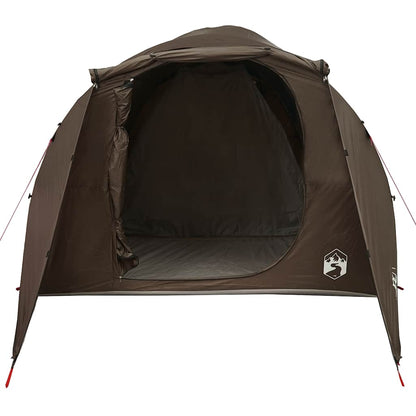 vidaXL Family Tent Tunnel 6-Person Brown Water-resistant