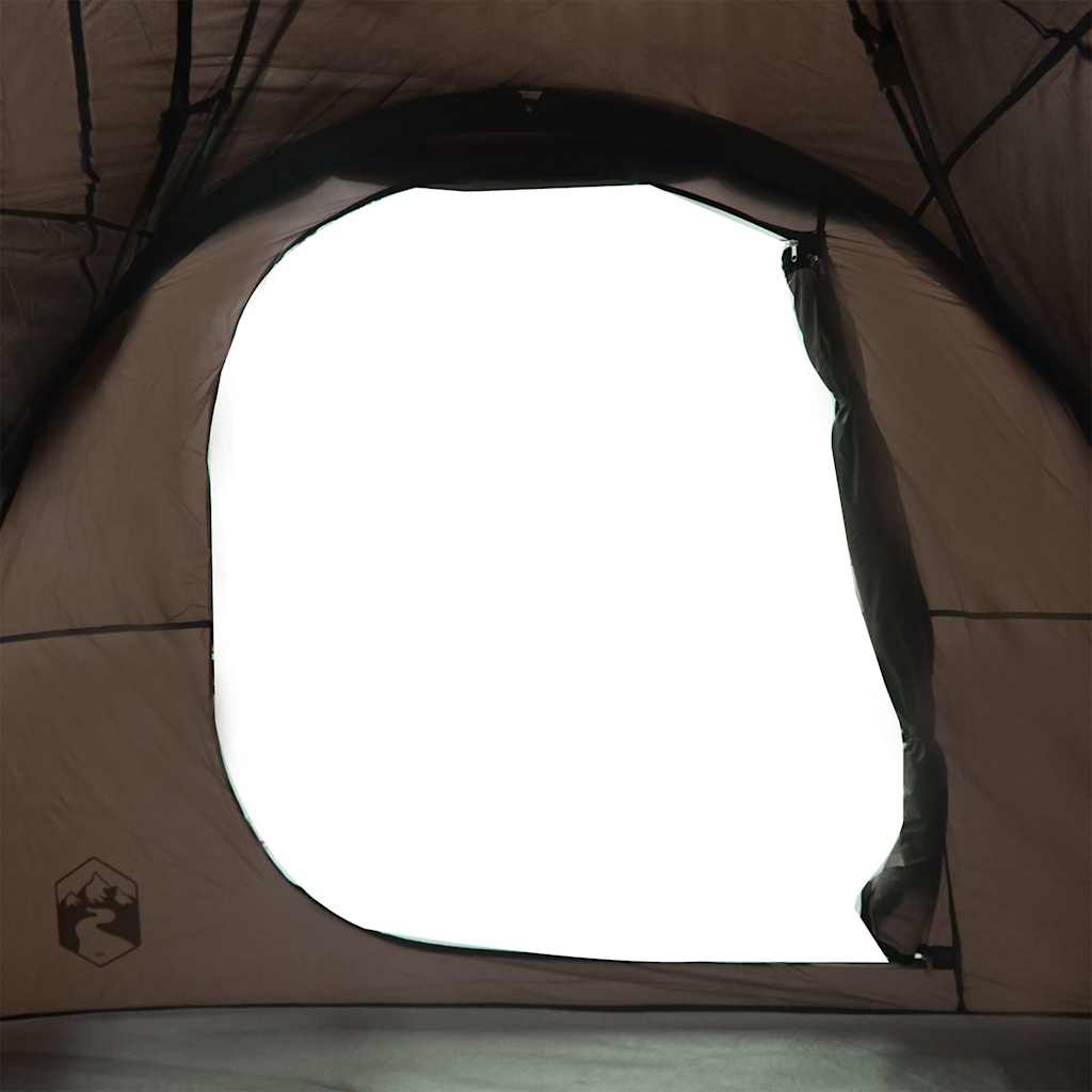 vidaXL Family Tent Tunnel 6-Person Brown Water-resistant