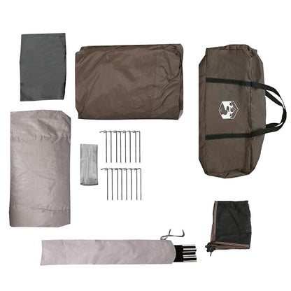 vidaXL Family Tent Tunnel 6-Person Brown Water-resistant