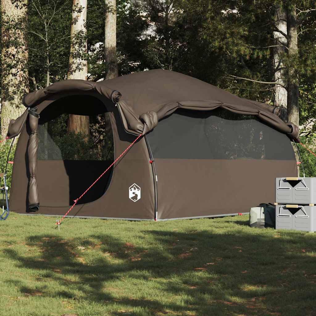 vidaXL Family Tent Tunnel 6-Person Brown Water-resistant
