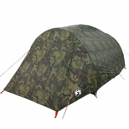 vidaXL Family Tent Tunnel 6-Person Camouflage Water-resistant - Green