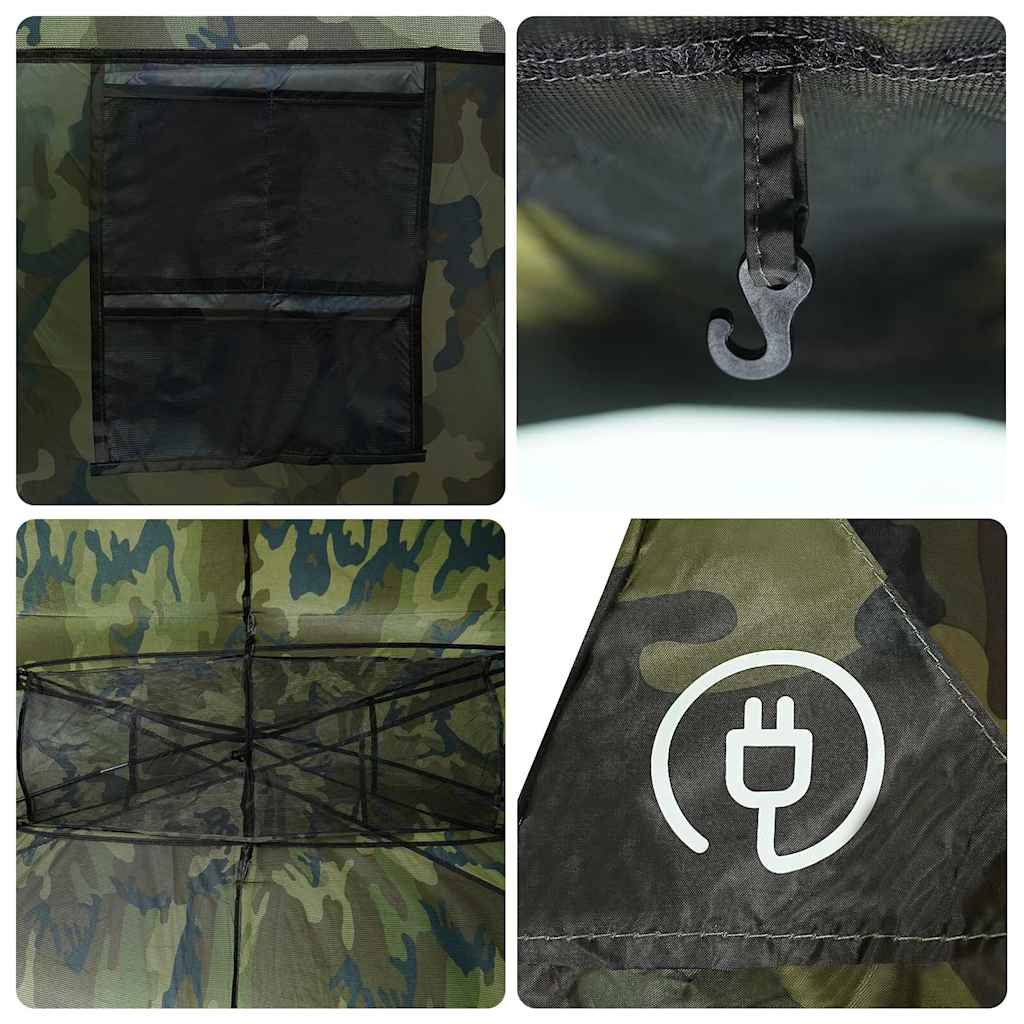 vidaXL Family Tent Tunnel 6-Person Camouflage Water-resistant - Green