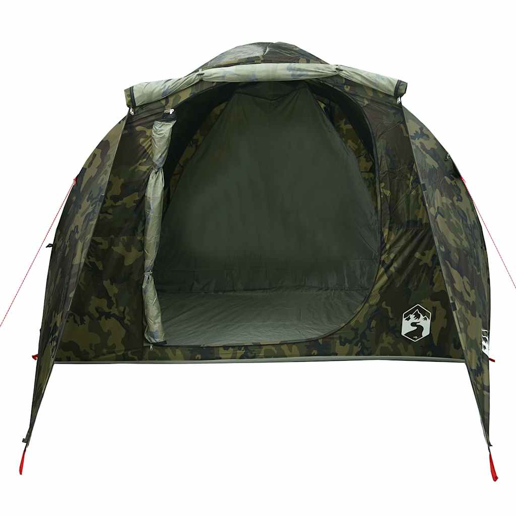 vidaXL Family Tent Tunnel 6-Person Camouflage Water-resistant - Green