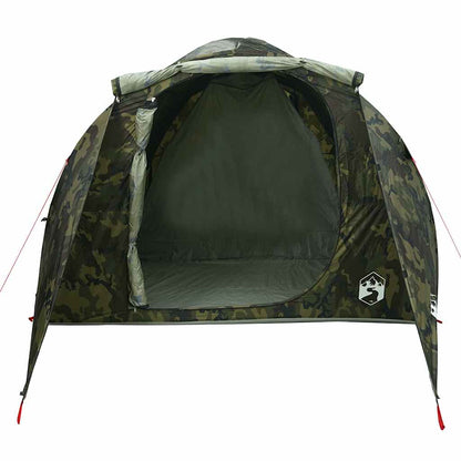 vidaXL Family Tent Tunnel 6-Person Camouflage Water-resistant - Green