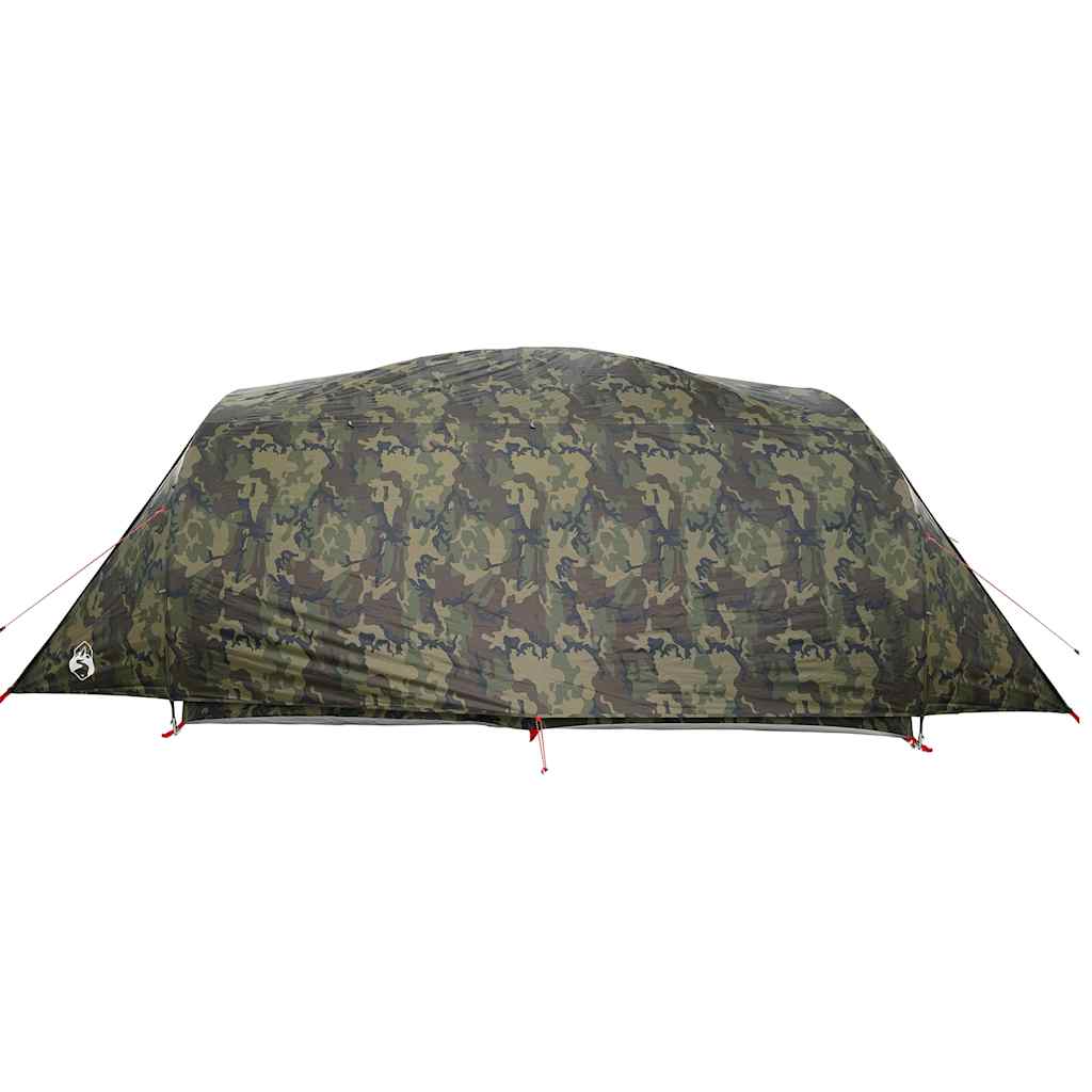 vidaXL Family Tent Tunnel 6-Person Camouflage Water-resistant - Green