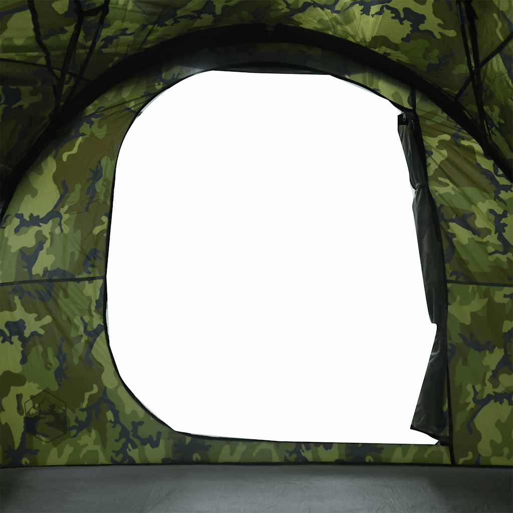 vidaXL Family Tent Tunnel 6-Person Camouflage Water-resistant - Green