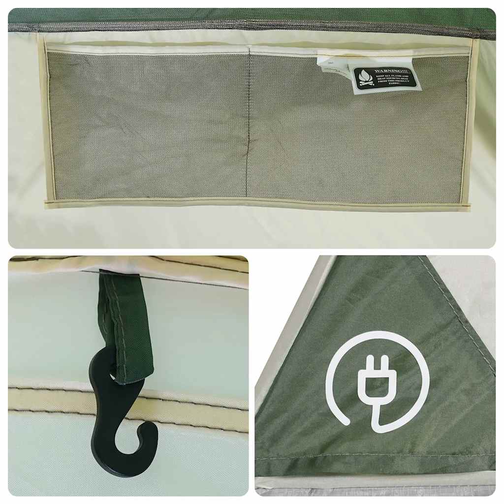 vidaXL Camping Tent with Porch Dome 5-Person Green Waterproof